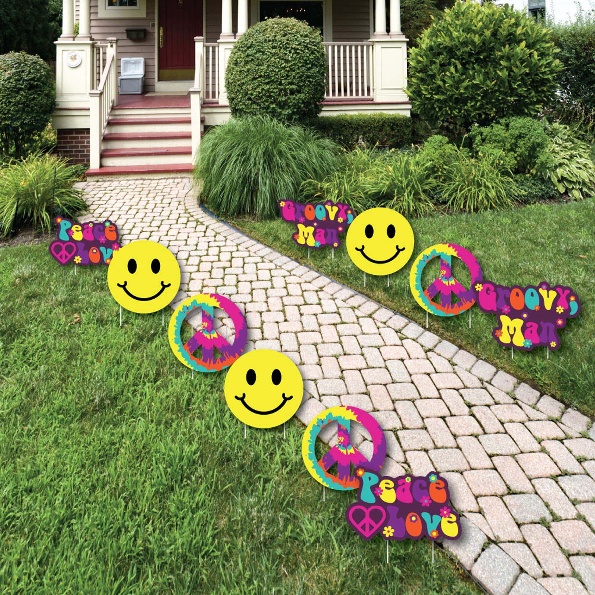 Big Dot of Happiness 60's Hippie - Peace Sign & Smiley Face