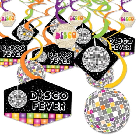 Big Dot of Happiness 70's Disco - 1970s Disco Fever Party Hanging Decor - Party Decoration Swirls - Set of 40
