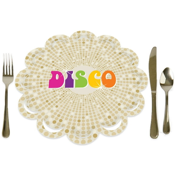 Big Dot of Happiness 70s Disco - 1970s Disco Fever Party Round Table Decorations - Paper Chargers - Place Setting For 12