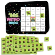 Big Dot of Happiness 80s Retro - Bar Bingo Cards and Markers - Totally 1980s Party Bingo Game - Set of 18