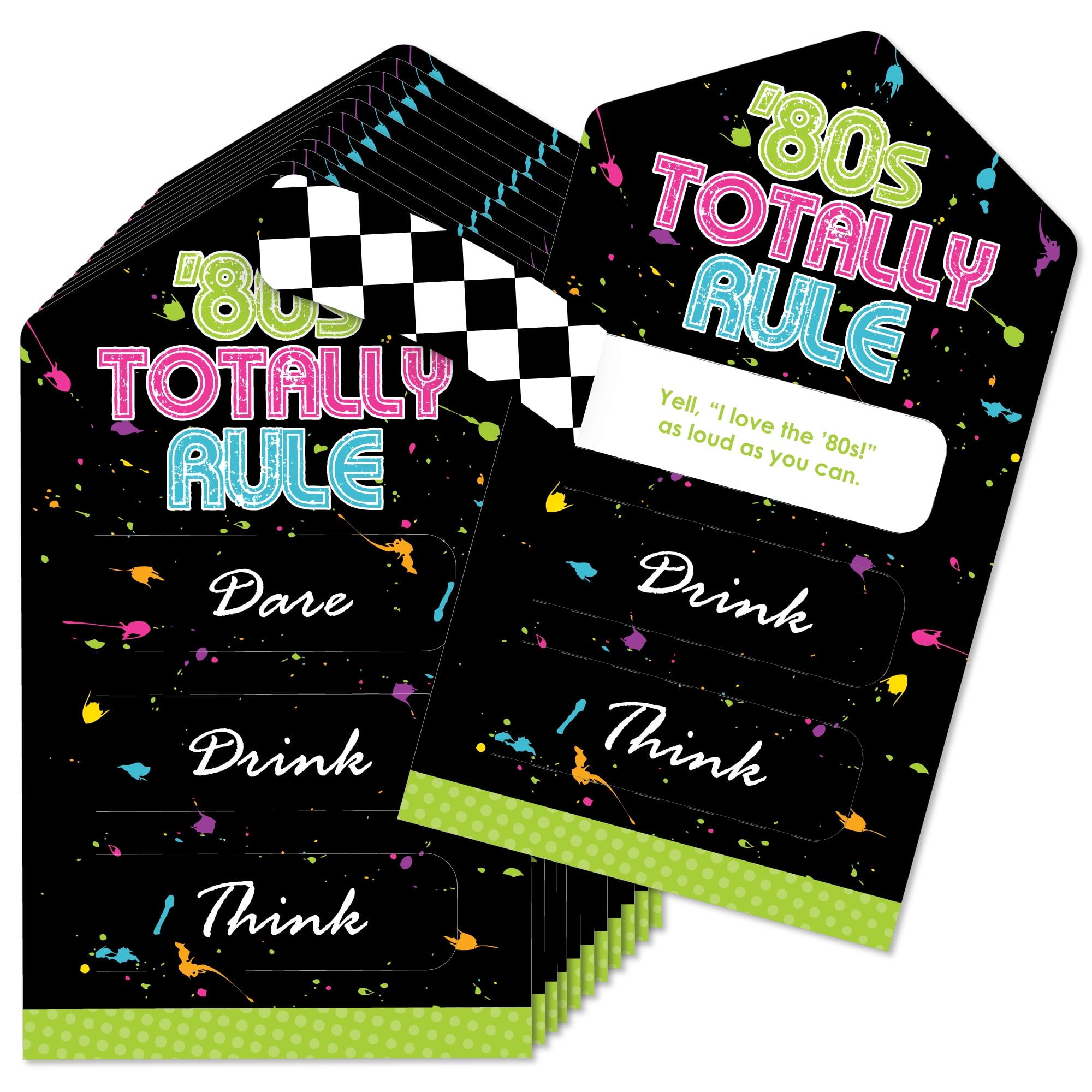 Big Dot Of Happiness 80's Retro Scratch-Off Dare Cards - 22 Count Party Game For 1980s Themed Parties & Events