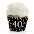 thumbnail image 1 of Big Dot of Happiness Adult 40th Birthday - Gold - Birthday Party Decorations - Party Cupcake Wrappers - Set of 12, 1 of 4