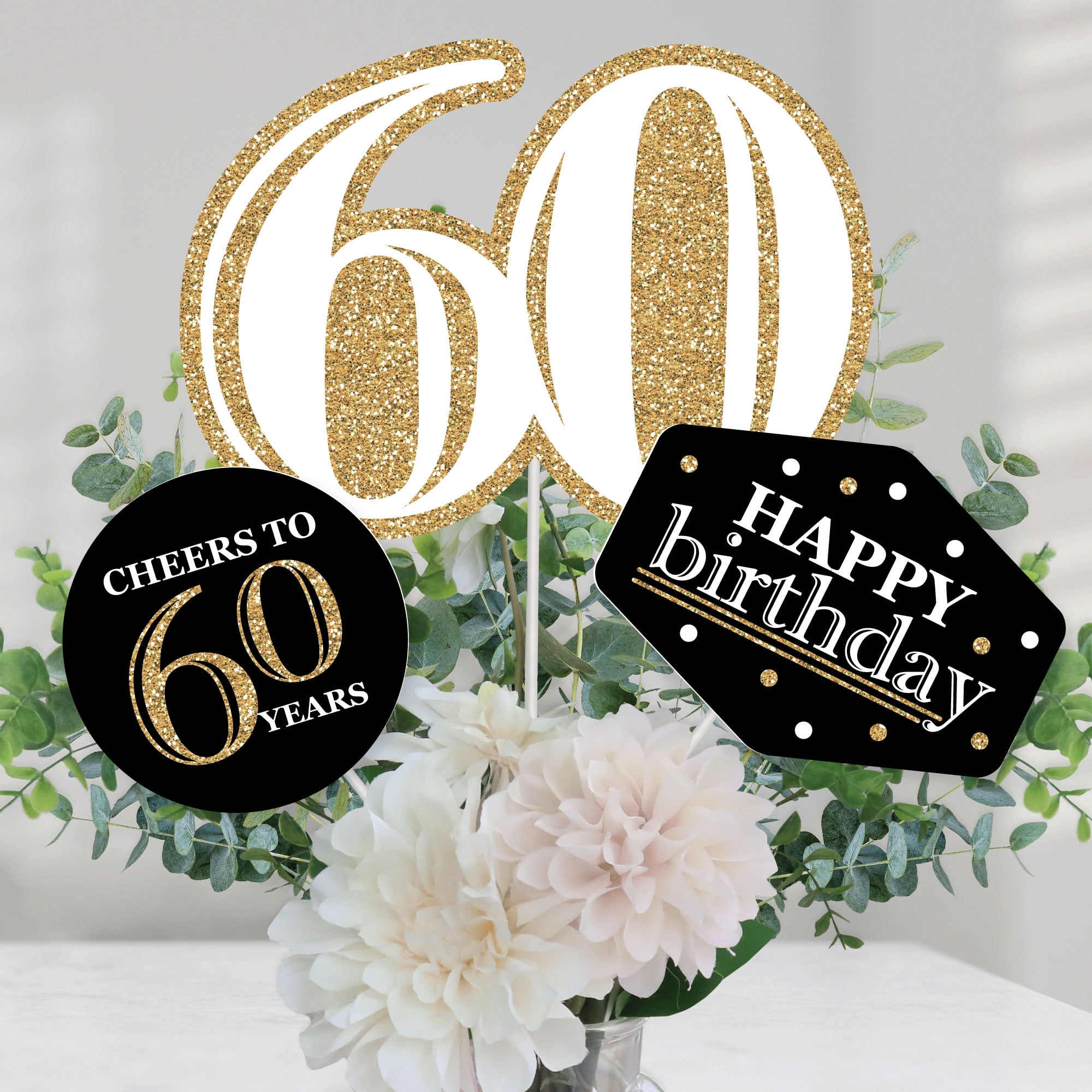 Big Dot Of Happiness Geschenkboxen Zum 60. Geburtstag – Gold, 12 Stück, 10,8 X 7,6 X 19,7 Cm, Faltbar