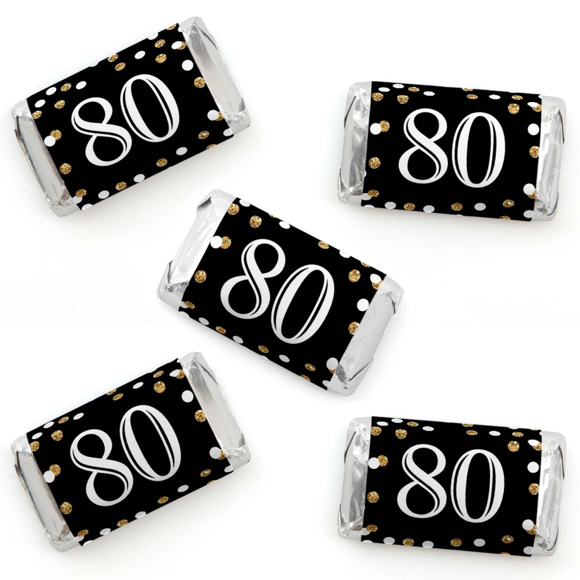 Big Dot of Happiness Adult 80th Birthday - Gold - Mini Candy Bar ...