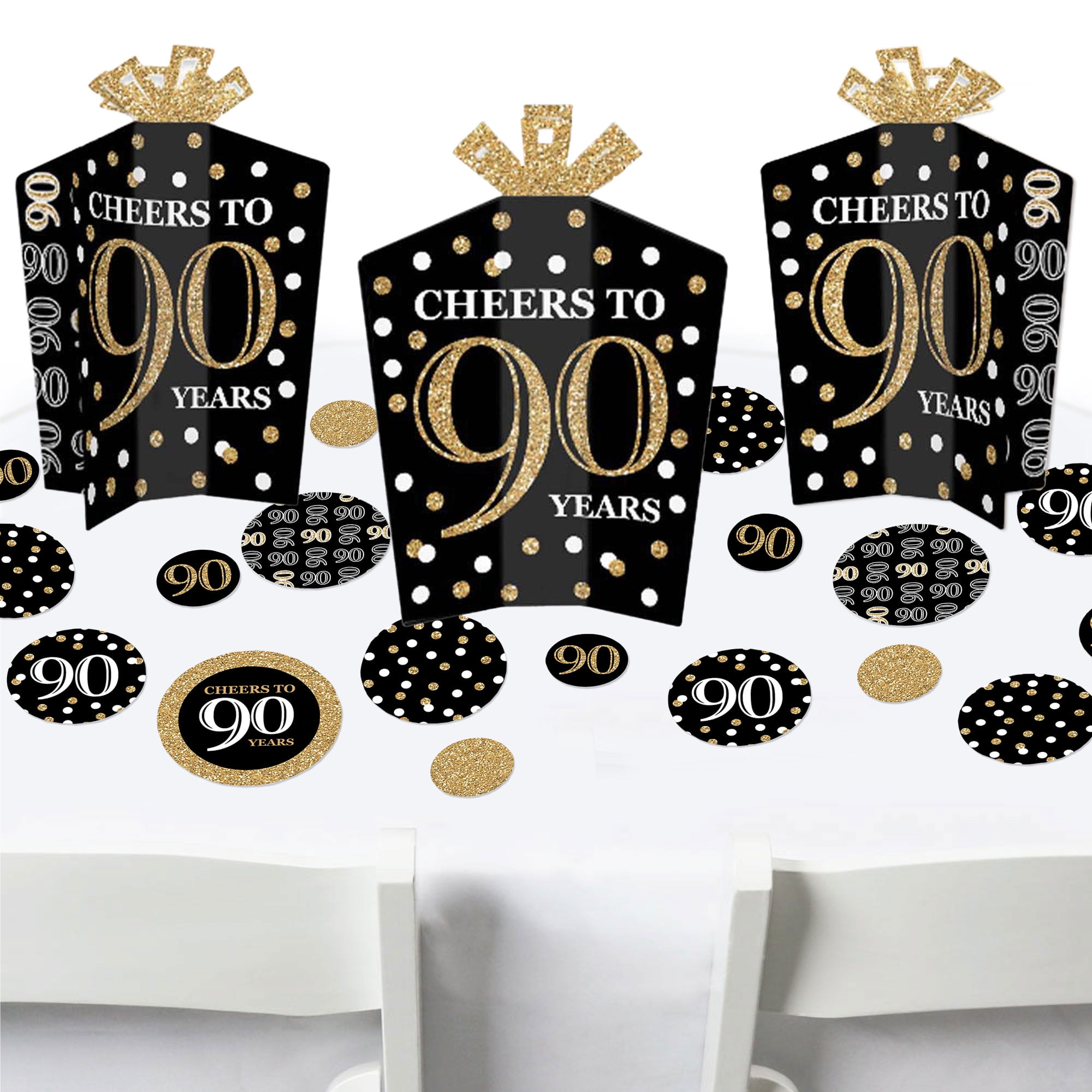 Big Dot of Happiness Adult 90th Birthday - Gold - Birthday Party Decor