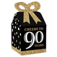 thumbnail image 1 of Big Dot of Happiness Adult 90th Birthday - Gold - Square Favor Gift Boxes - Birthday Party Bow Boxes - Set of 12, 1 of 8