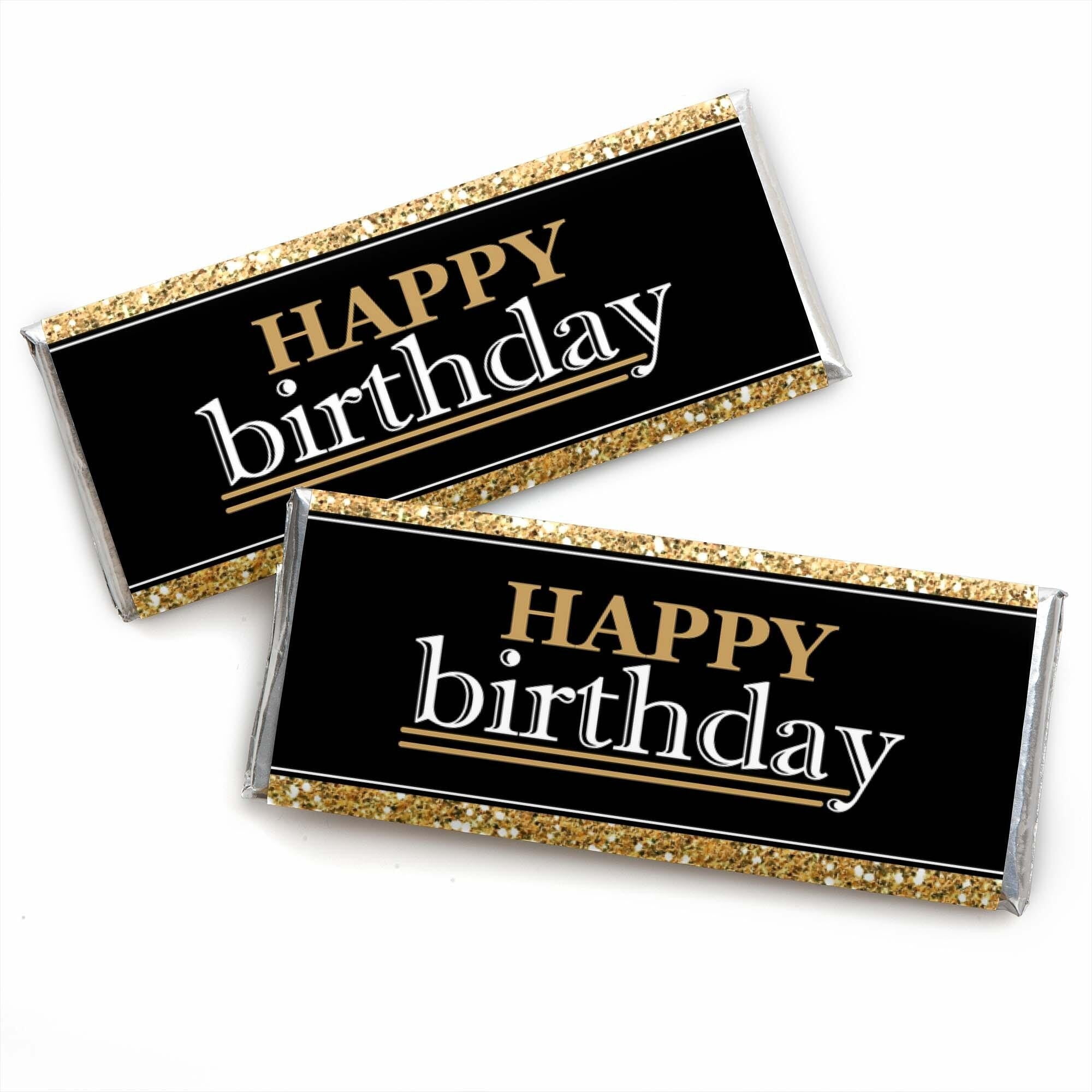 Big Dot of Happiness Adult Happy Birthday - Gold - Candy Bar Wrappers ...