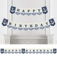 thumbnail image 1 of Big Dot of Happiness Ahoy - Nautical - Birthday Party Bunting Banner - Anchor Party Decorations - Happy Birthday, 1 of 5