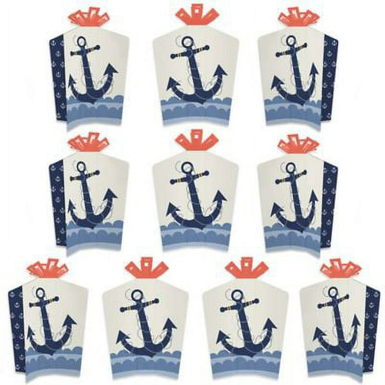 Big Dot of Happiness Ahoy - Nautical - Table Decorations - Baby Shower or  Birthday Party Fold and Flare Centerpieces - 10 Count