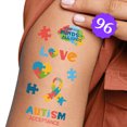 thumbnail image 1 of Big Dot of Happiness Autism Acceptance Temporary Tattoos - Awareness Event Favors - Set of 12, 1 of 6