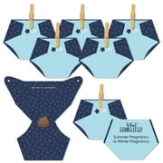 Big Dot of Happiness Baby Boy - Blue Baby Shower Conversation Starter - 2-in-1 Dirty Diaper Game - Set of 24