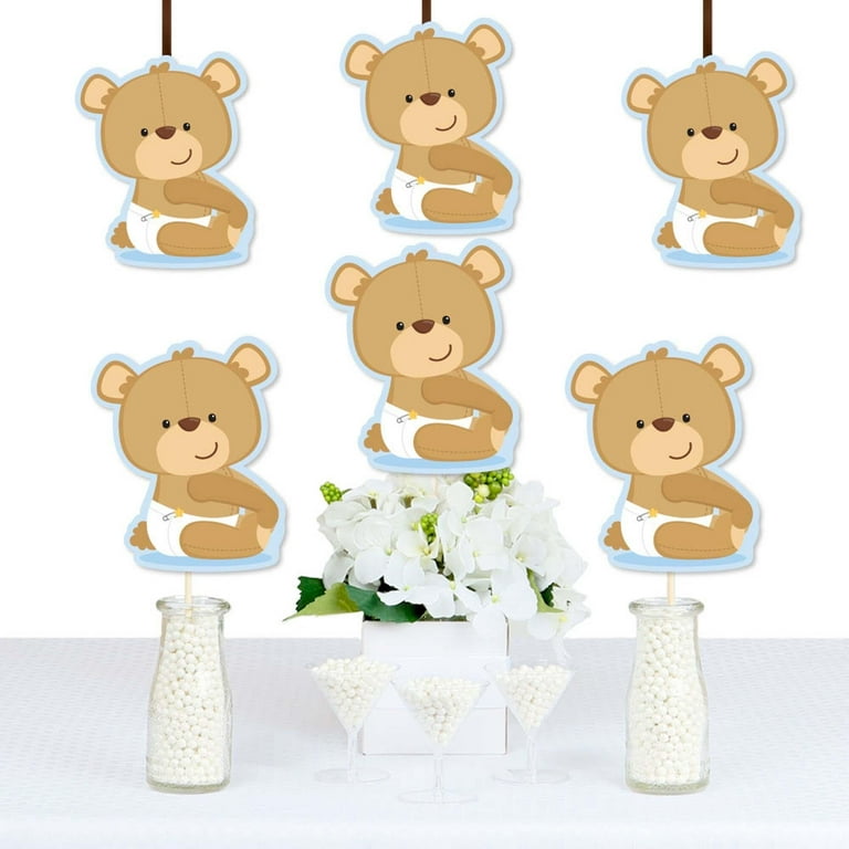 Big Dot of Happiness Baby Boy Teddy Bear Decorations DIY Baby