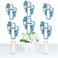 Big Dot of Happiness Baptism Blue Elegant Cross Decorations DIY Boy