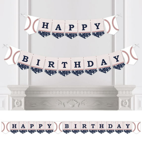 Big Dot of Happiness Batter Up - Baseball - Birthday Party Bunting Banner - Sports Party Decorations - Happy Birthday