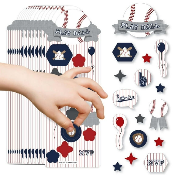 Big Dot of Happiness Batter Up - Baseball - Birthday Party Favor Kids Stickers - 16 Sheets - 256 Stickers
