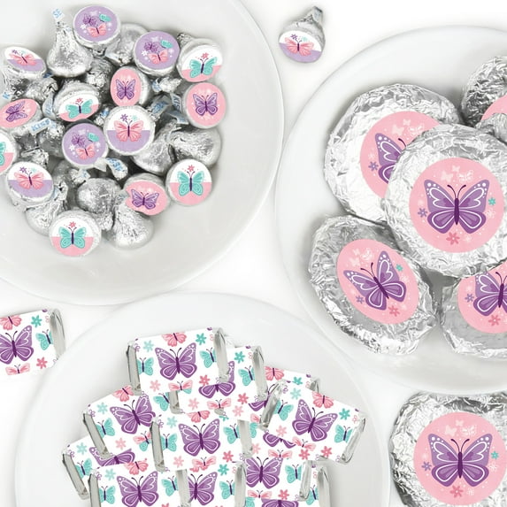 Big Dot of Happiness Beautiful Butterfly - Floral Baby Shower or Birthday Party Candy Favor Sticker Kit - 304 Pieces