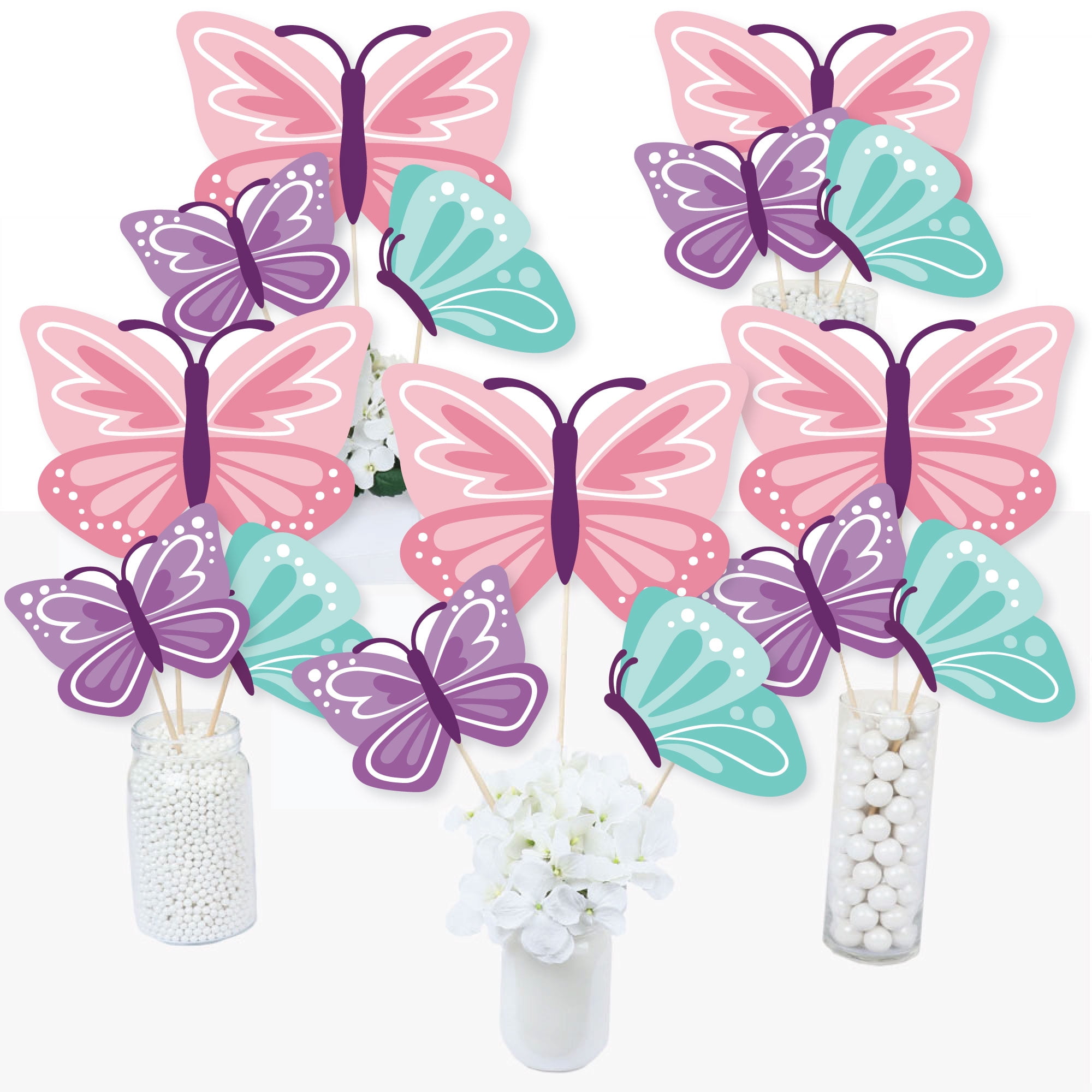 Big Dot of Happiness Beautiful Butterfly Baby Shower Birthday Paper Striped  Decor Straws 24Ct, 24 Count - Fred Meyer