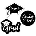 thumbnail image 1 of Big Dot of Happiness Black and White 2026 Graduation Party - DIY Shaped Cut-Outs - 24 Count, 1 of 5