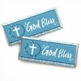 thumbnail image 1 of Big Dot of Happiness Blue Elegant Cross - Candy Bar Wrapper Boy Religious Party Favors - Set of 24, 1 of 4