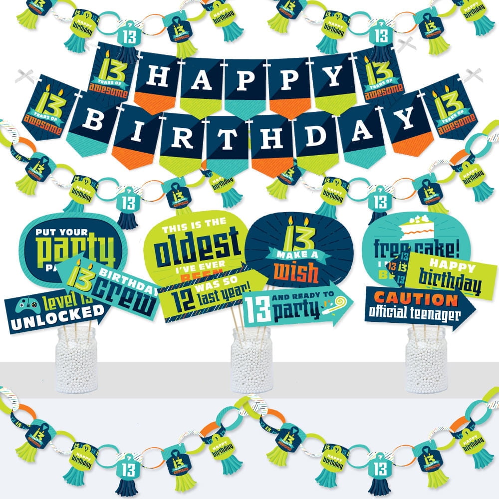11th Birthday Decorations Party Supplies, Teal Green Party Decoration  Banner and Balloons, Photo Props, Eleven Birthday, 11th Party Supplies 