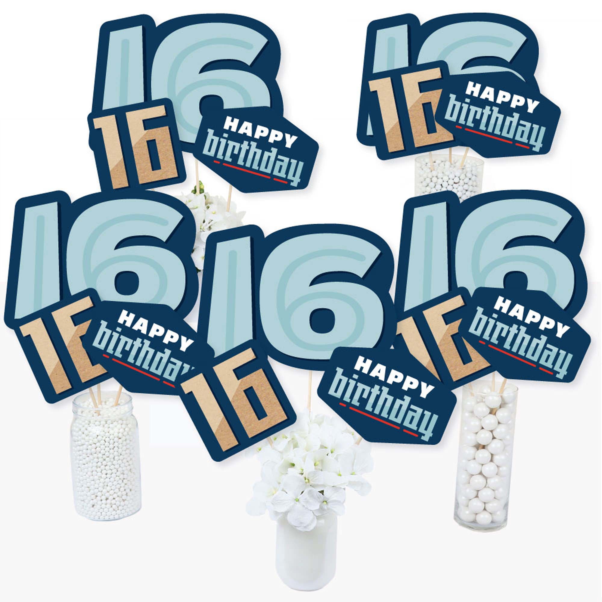 Big Dot of Happiness Boy 16th Birthday Sweet Sixteen Birthday Party