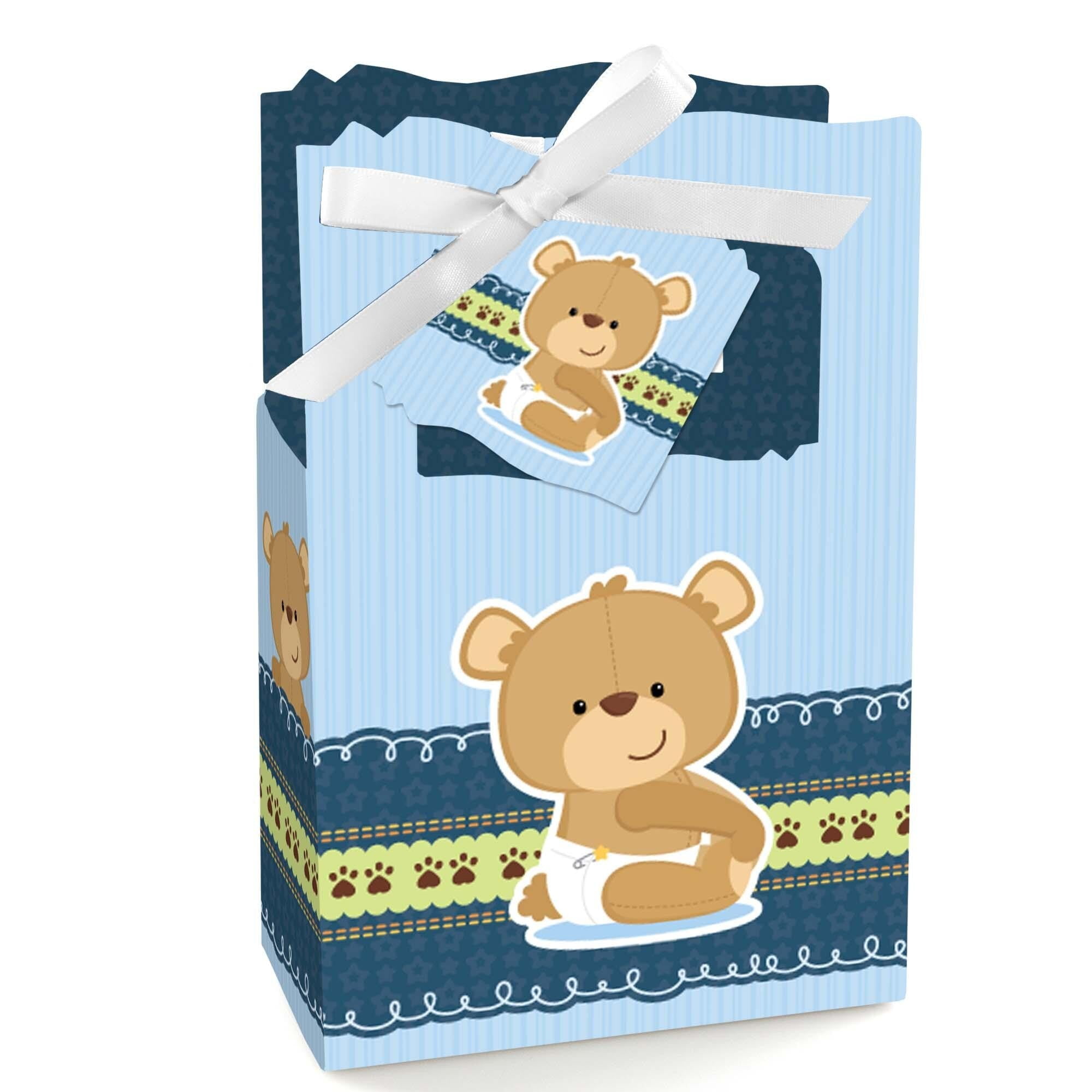 Big Dot of Happiness Boy Baby Teddy Bear - Baby Shower or Birthday ...