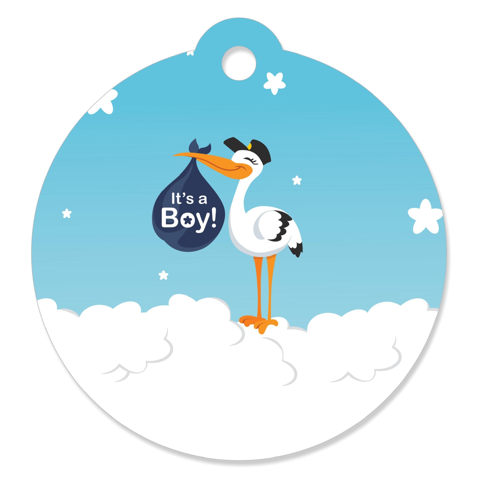 Big Dot of Happiness Boy Special Delivery - Blue It's A Boy Stork Baby Shower Favor Gift Tags (Set of 20) - image 1 of 3