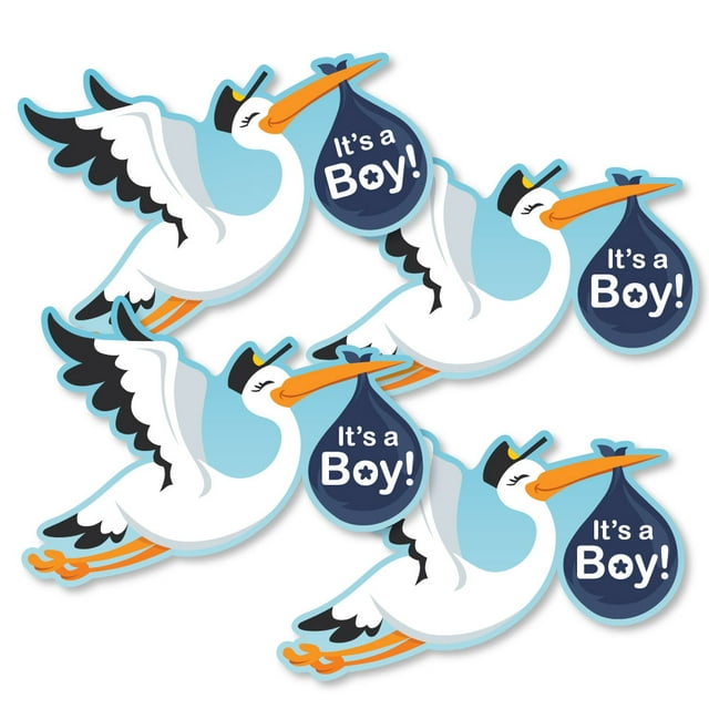 Big Dot of Happiness Boy Special Delivery - Decorations DIY Blue It's a Boy Stork Baby Shower Party Essentials - Set of 20