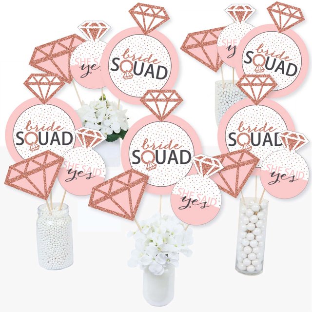 Big Dot Of Happiness Bride Squad Rose Gold Bridal Shower Or Bachelorette Party Centerpiece 9161