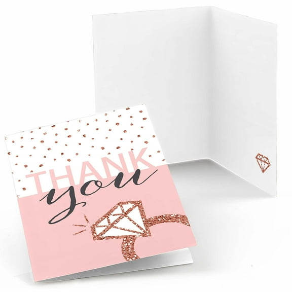 Big Dot of Happiness Bride Squad - Rose Gold Bridal Shower or Bachelorette Party Thank You Cards (8 count)