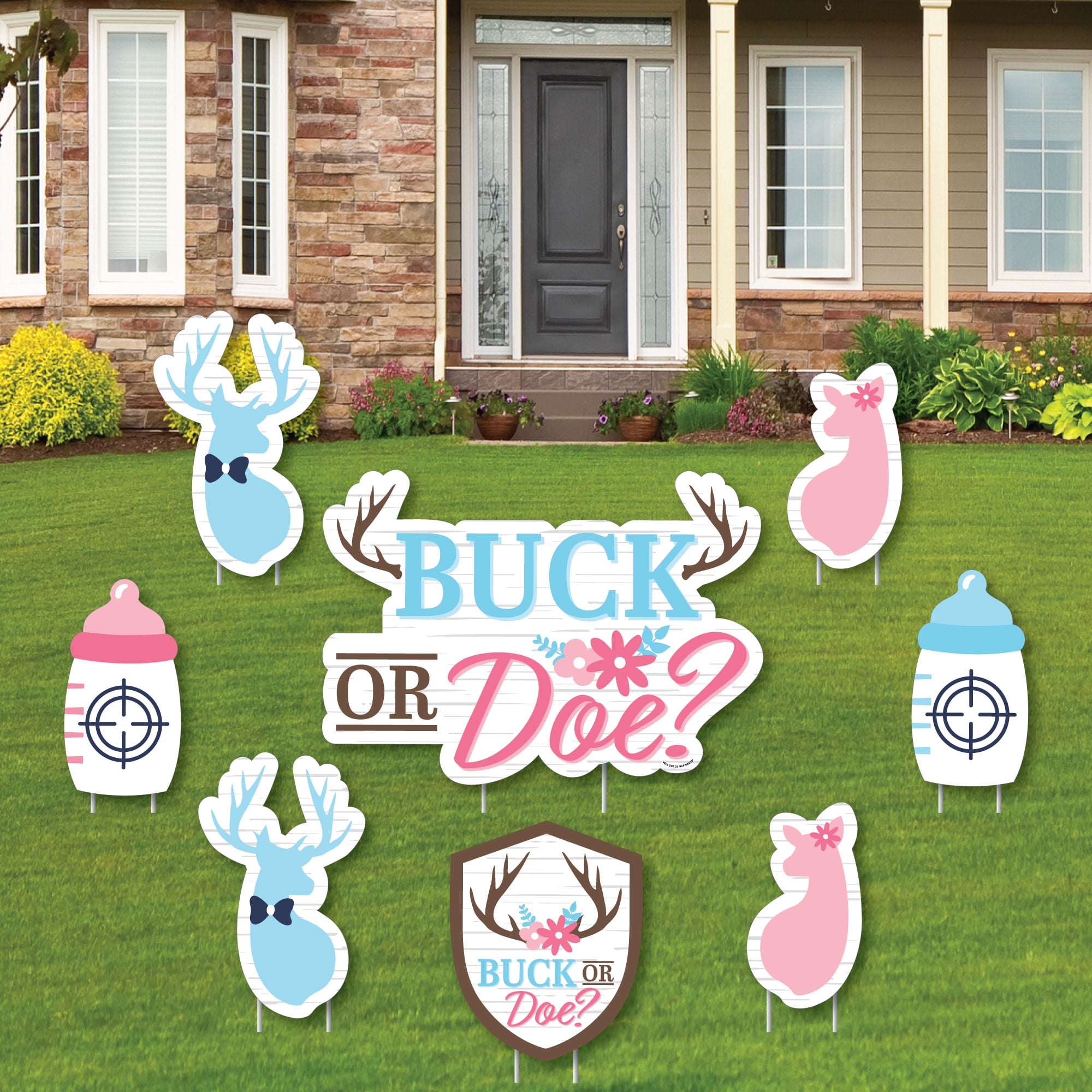 Big Dot of Happiness Buck or Doe Yard Sign and Outdoor Lawn