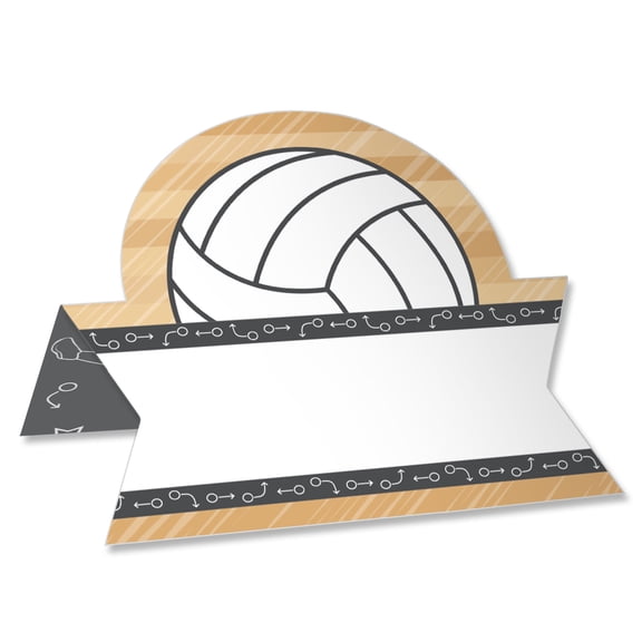 Big Dot of Happiness Bump, Set, Spike - Volleyball - Baby Shower or Birthday Party Tent Buffet Card - Table Setting Name Place Cards - Set of 24