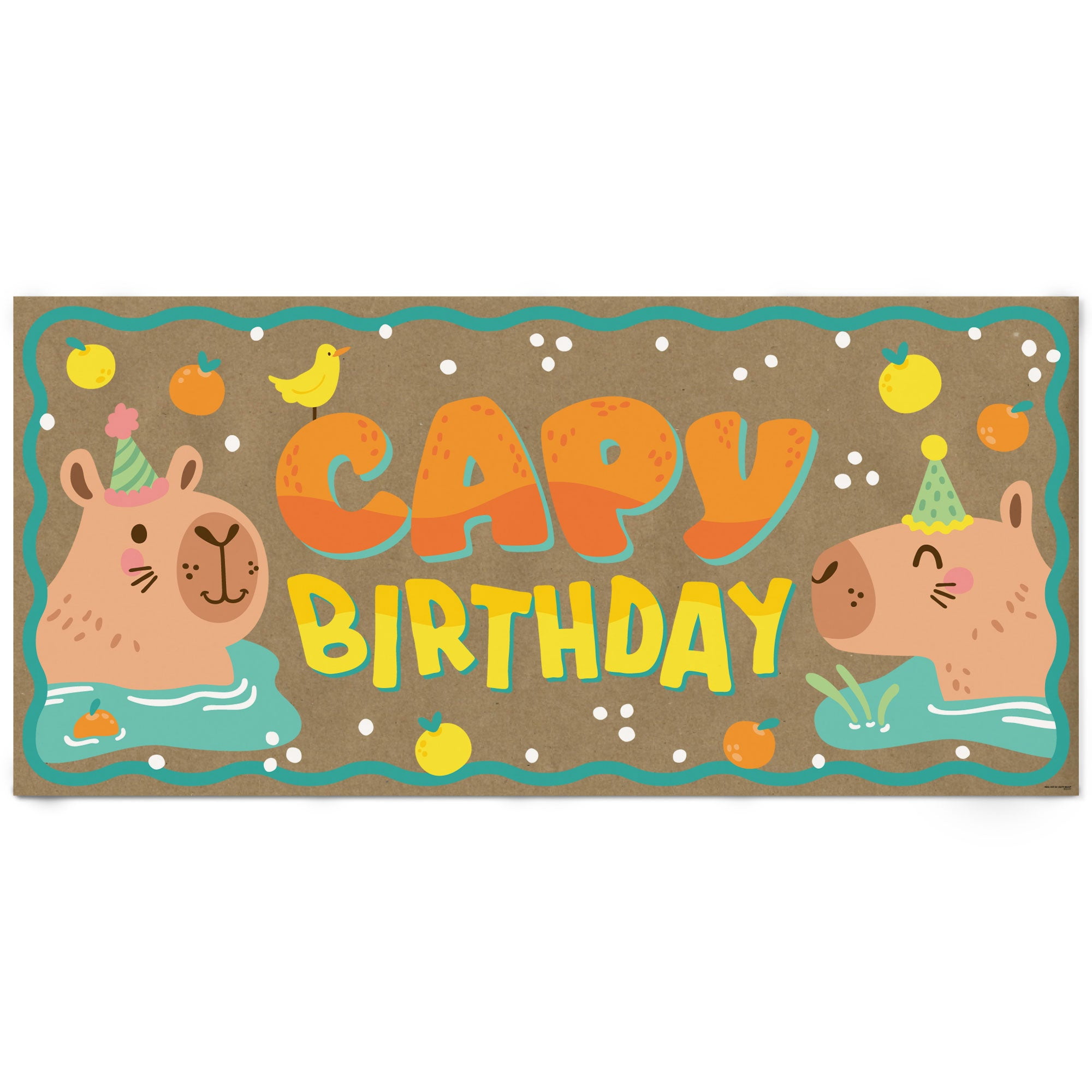 Big Dot of Happiness Capy Birthday Kraft Paper Banner, Capybara ...