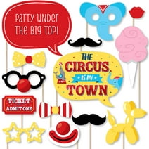 Big Dot of Happiness Carnival - Step Right Up Circus - Carnival Themed Party Photo Booth Props Kit - 20 Count