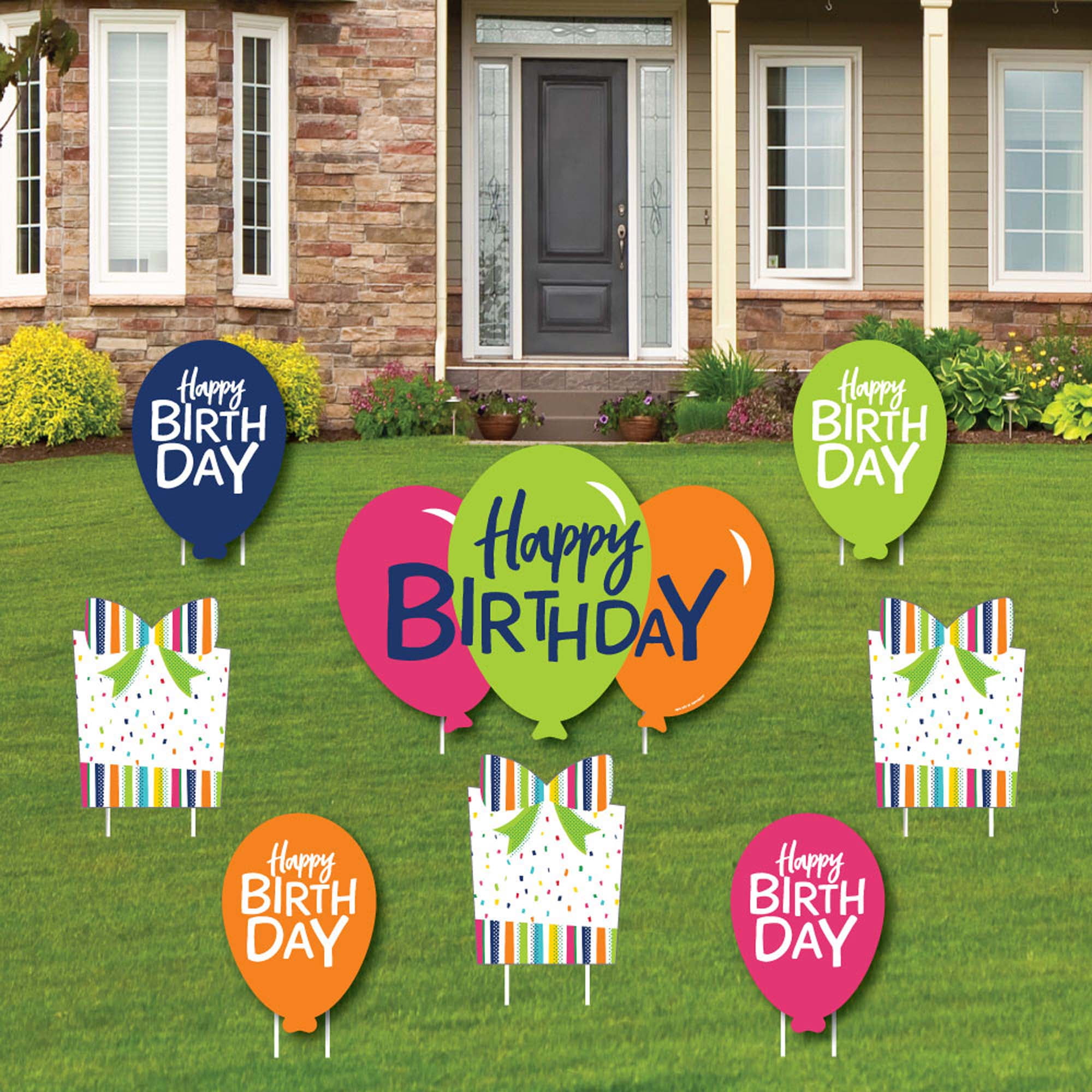 Happy Birthday Decoration, Cupcake Yard Sign, Outdoor Card
