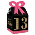 thumbnail image 1 of Big Dot of Happiness Chic 13th Birthday - Pink, Black and Gold - Square Favor Gift Boxes - Birthday Party Bow Boxes - Set of 12, 1 of 8