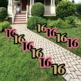 thumbnail image 1 of Big Dot of Happiness Chic 16th Birthday - Pink, Black and Gold Lawn Decorations - Outdoor Birthday Party Yard Decorations - 10 Piece, 1 of 8