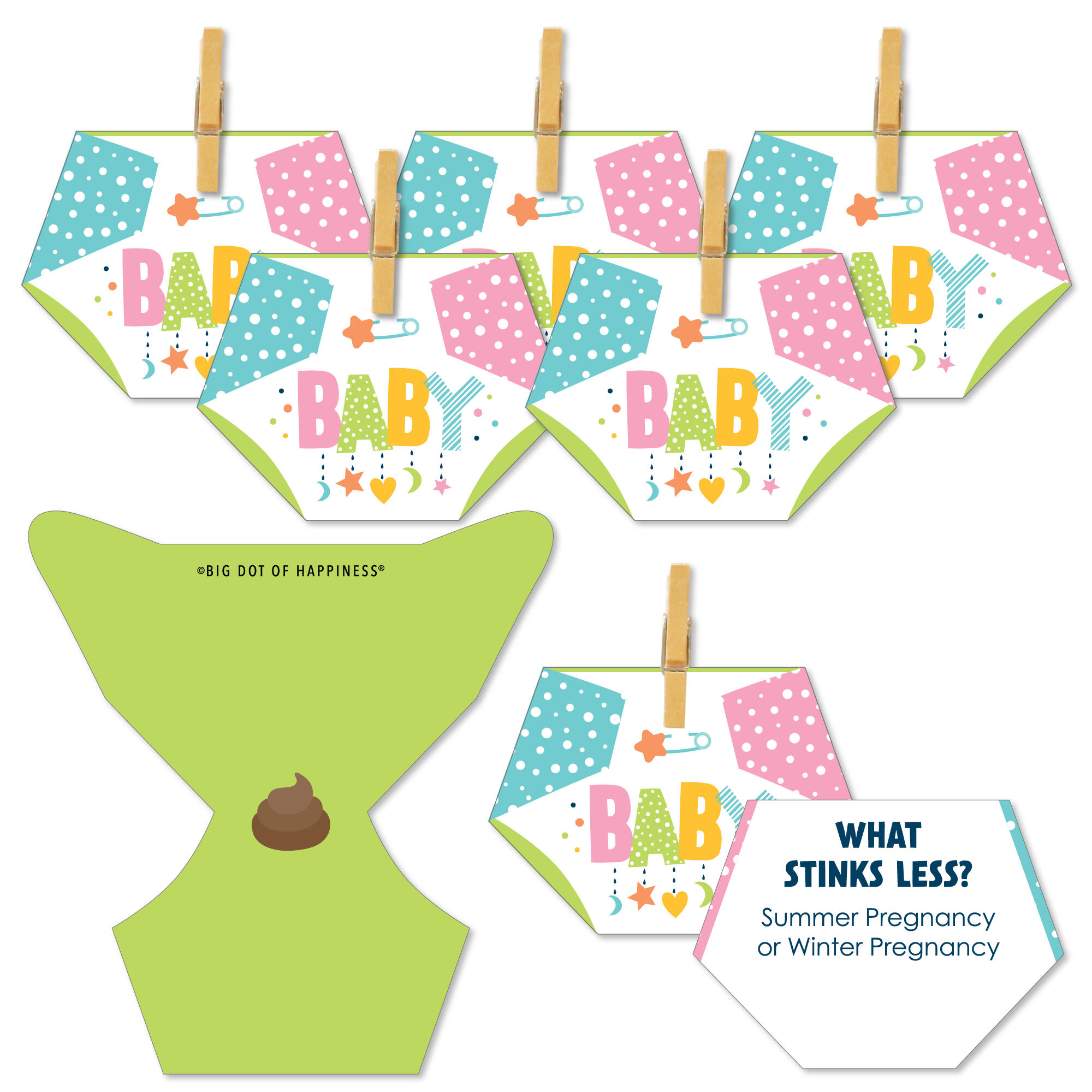 Big Dot of Happiness Colorful Baby Shower Baby Shower Conversation