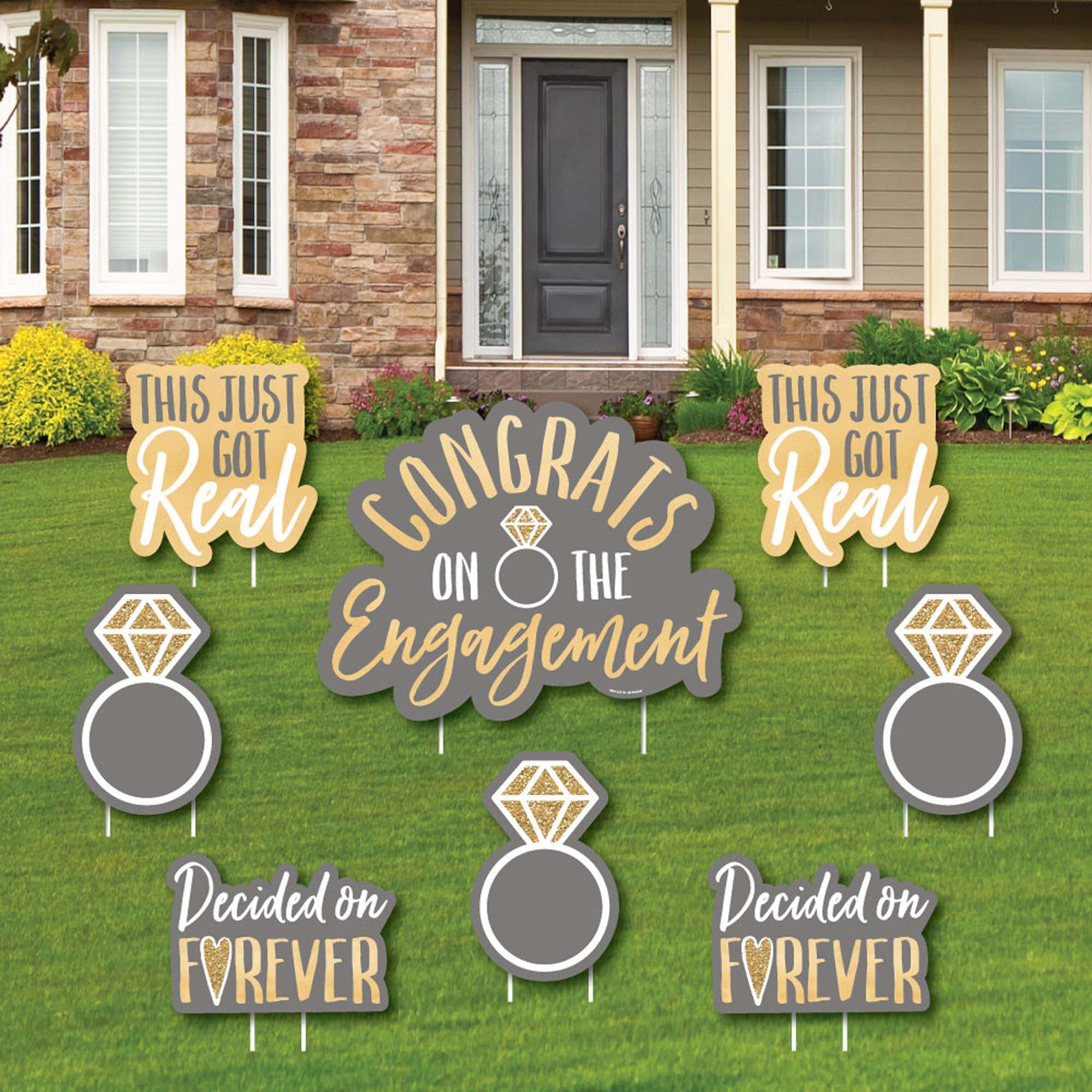 Big Dot of Happiness Congrats On The Engagement - Yard Sign and Outdoor ...