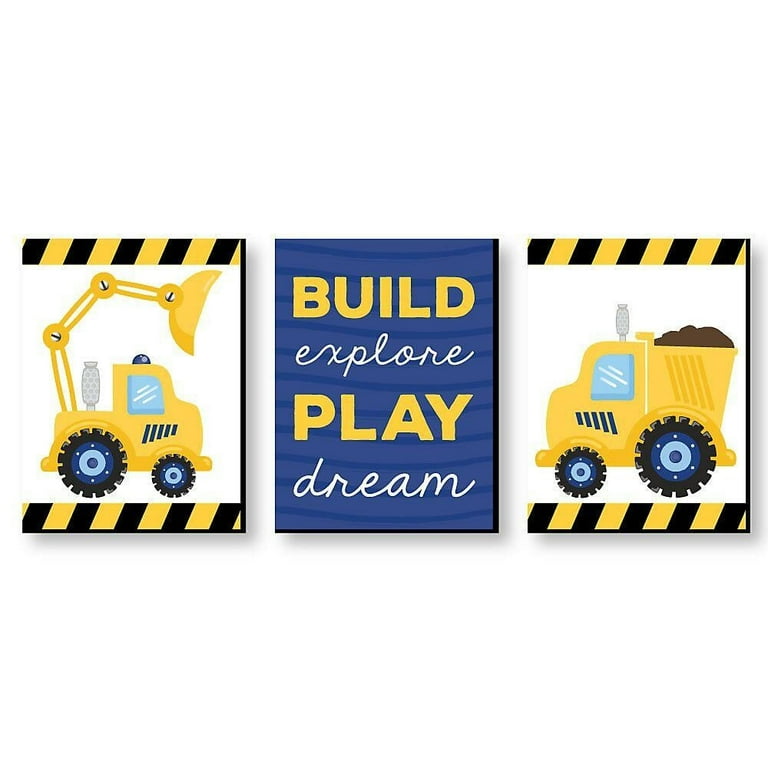 Big Dot of Happiness Construction Truck Baby Boy Nursery Wall - Main Image