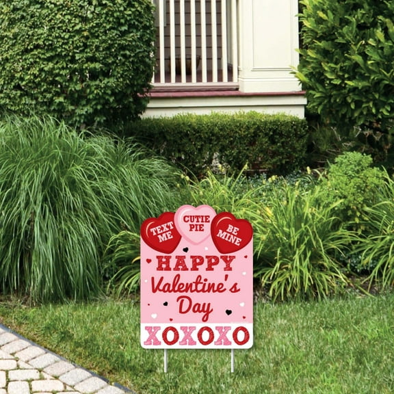 Big Dot of Happiness Conversation Hearts - Outdoor Lawn Sign - Valentine's Day Party Yard Sign - 1 Piece