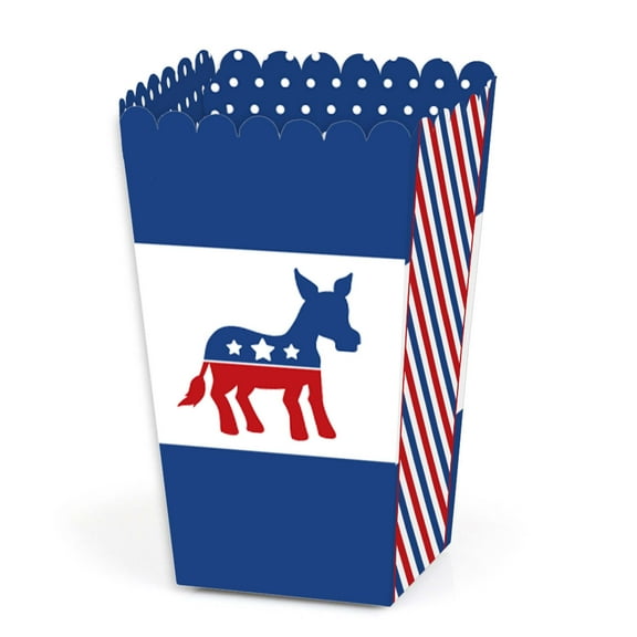 Big Dot of Happiness Democrat Election - Democratic Political Party Favor Popcorn Treat Boxes - Set of 12
