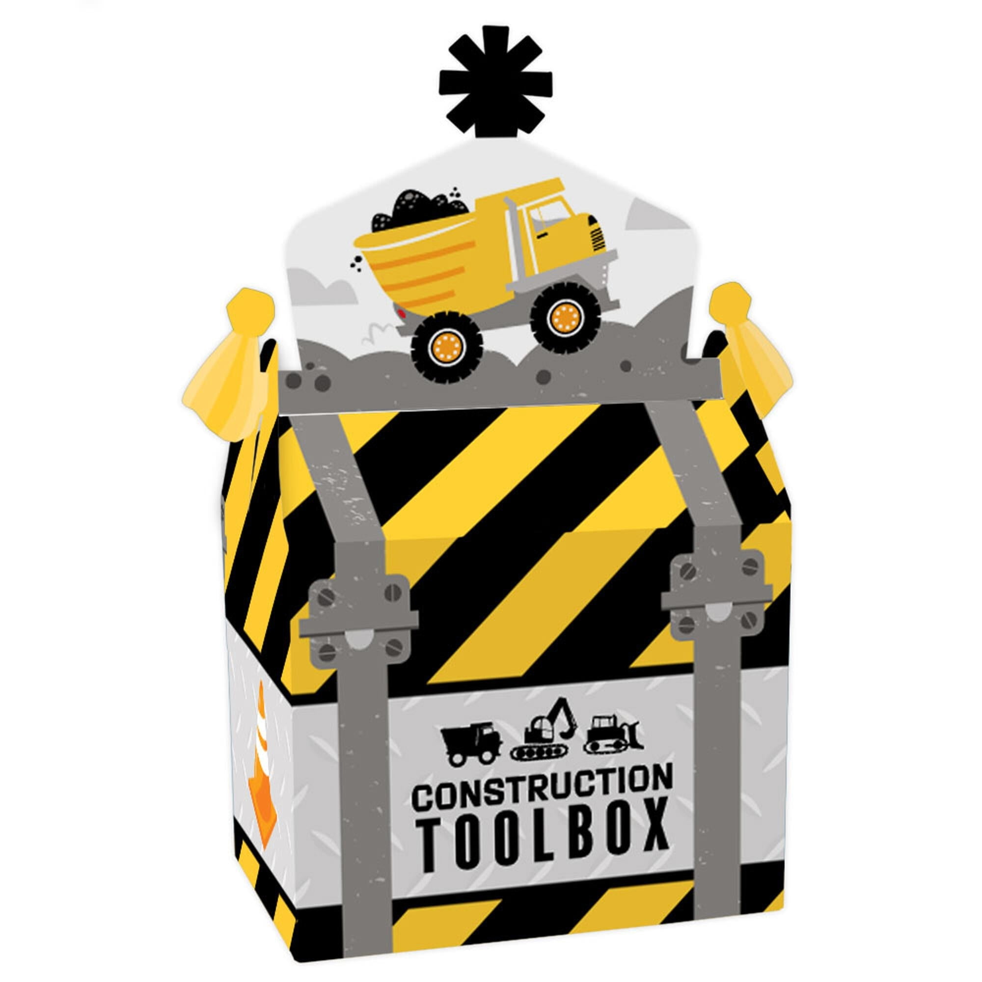 Big Dot of Happiness Dig It Construction Party Zone Gable Favor Boxes Set of 12