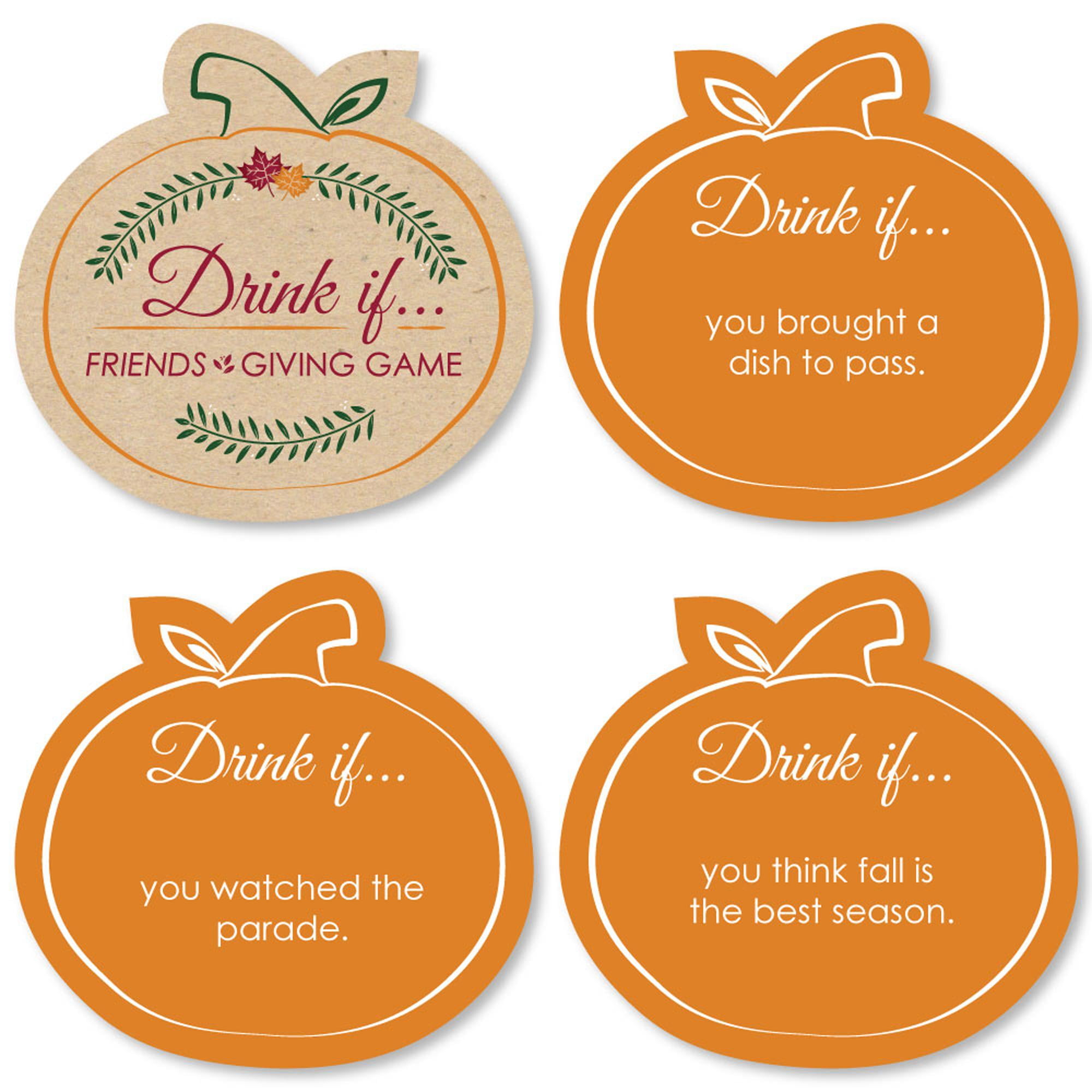 Big Dot of Happiness Drink If Game - Friends Thanksgiving Feast - Friendsgiving Party Game - 24 Count
