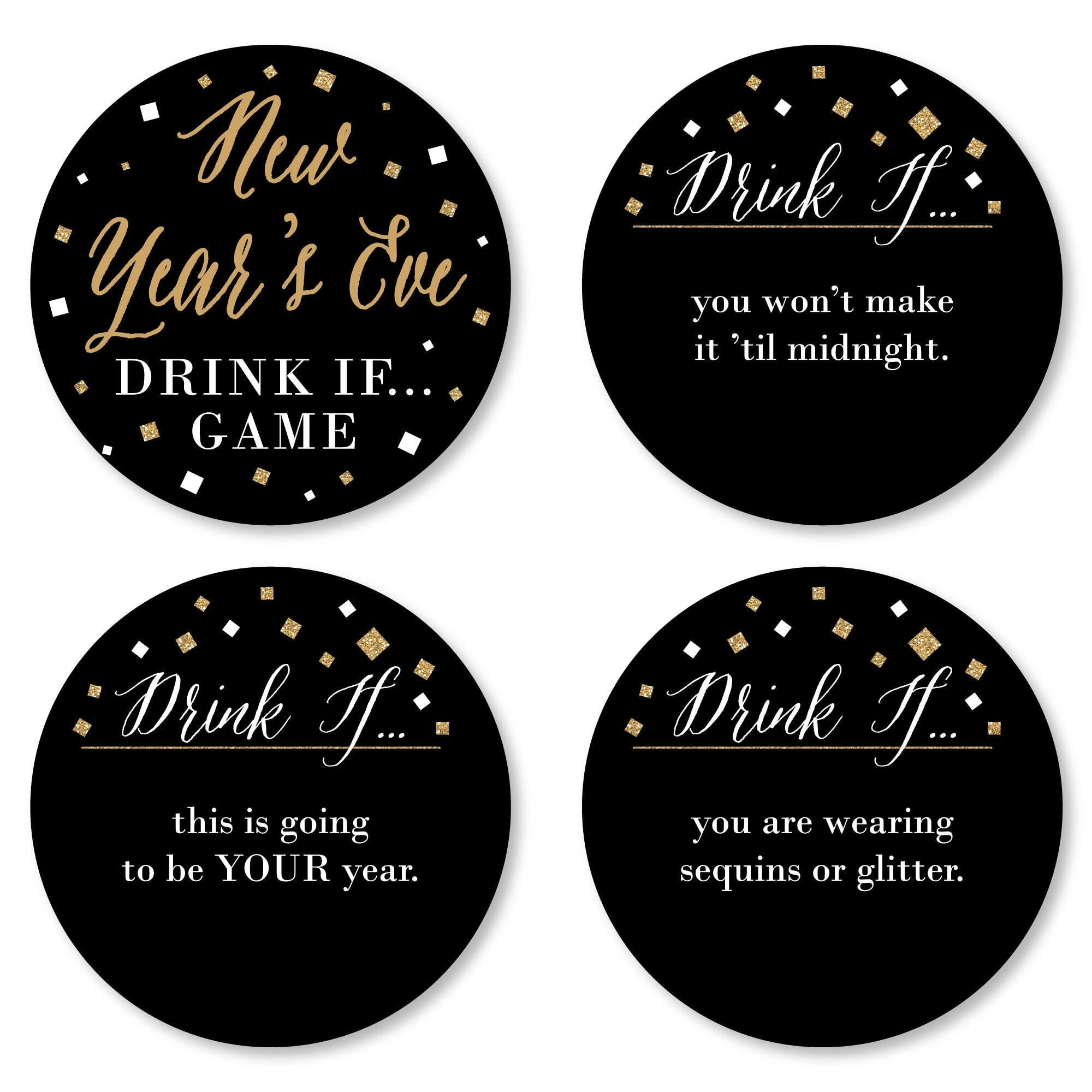 Big Dot of Happiness Drink If New Year's Eve - Gold - New Years Eve ...