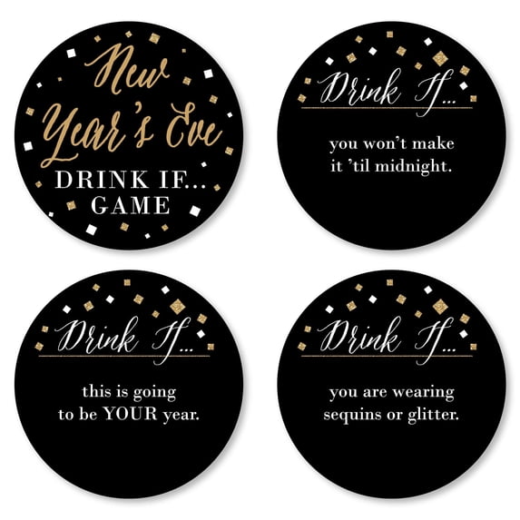 Big Dot of Happiness Drink If New Year's Eve - Gold - New Years Eve ...