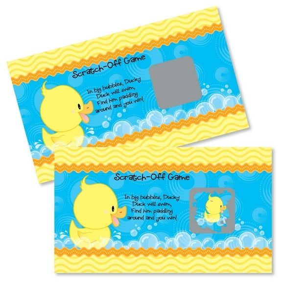 Big Dot of Happiness Ducky Duck - Baby Shower or Birthday Party Game Scratch Off Cards - 22 Count