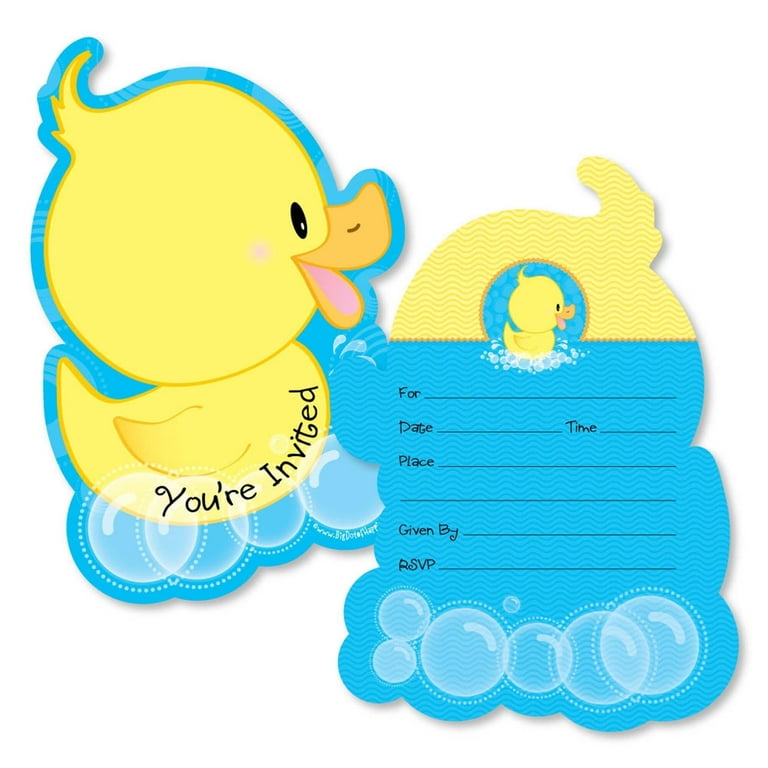 クラシック Happiness of Dot Big Ducky Invitations Fill-in Shaped - Duck のし・冠婚葬祭用品