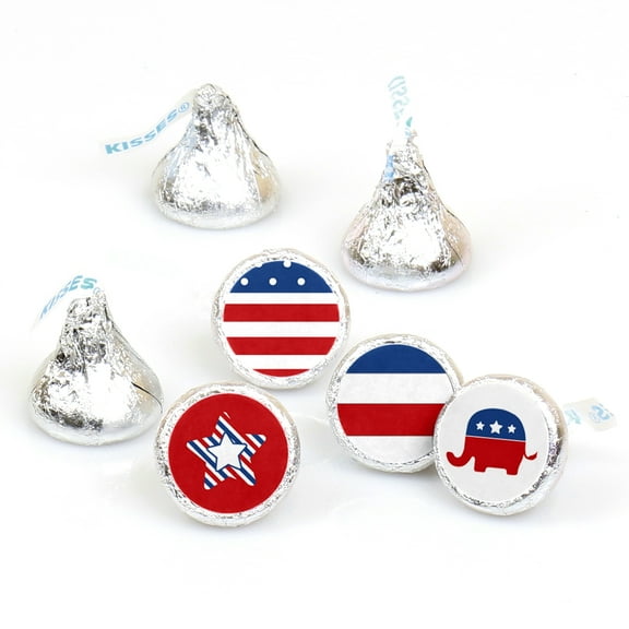 Big Dot of Happiness Election (R) - Political Party Round Candy Sticker Favors - Labels Fits Chocolate Candy (1 sheet of 108)