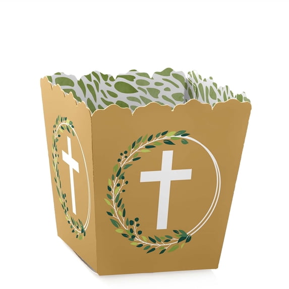 Cross Store Box Big Dot of Happiness Elegant Cross - Party Mini Favor Boxes - Religious ...